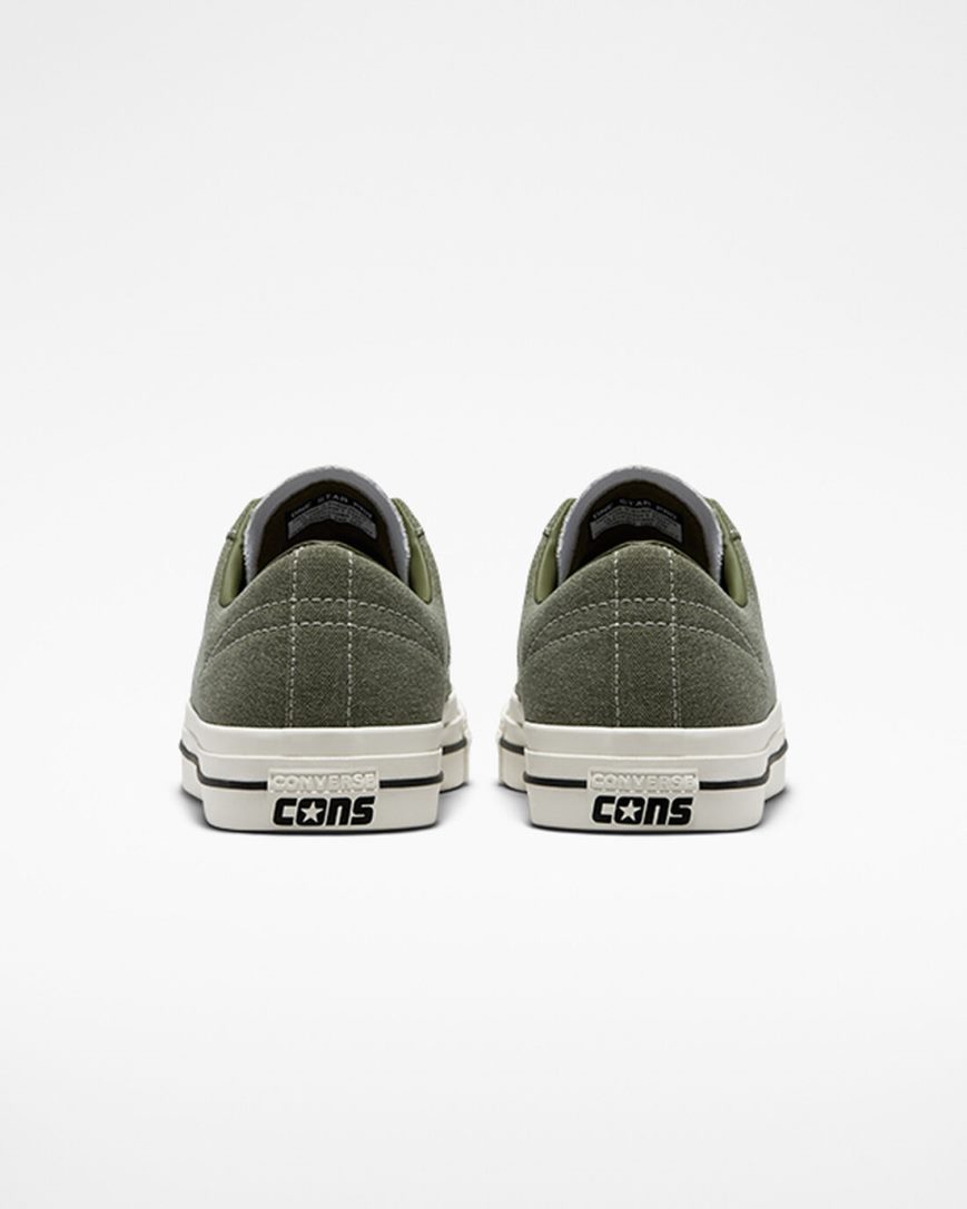 Men's Converse CONS One Star Pro Heavyweight Canvas Skate Shoes Olive / Black | AU 381CEG